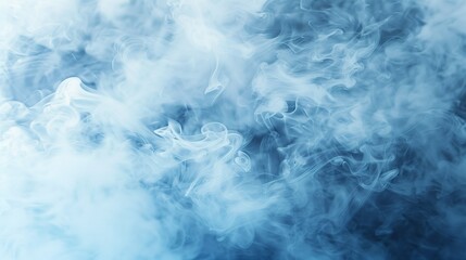 Fototapeta premium Abstract background with blue puffs of smoke, steam. Blue fog. Steam generator for events, parties. cloud of steam