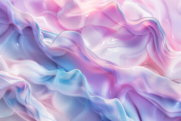 Obraz premium Abstract fluid art composition with soft, flowing pastel colors in pink, purple, and blue, creating a dreamy and ethereal texture