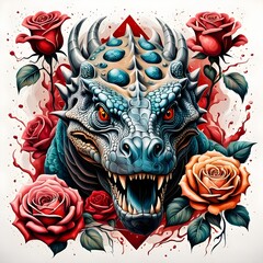 Fototapeta premium Surrealism Tattoo Design 