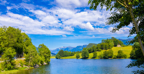 Grassy hills and mountains in Norway