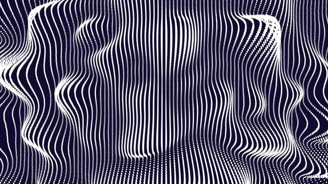 Seamless navy blue zippy stripe curl background loop. Waving bright looped colorful creative.