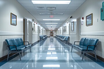 hospital corridor with empty seats