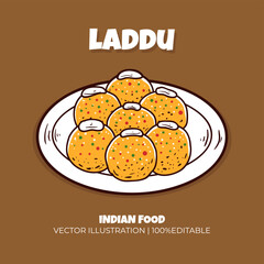 Laddu Indian food vector illustration