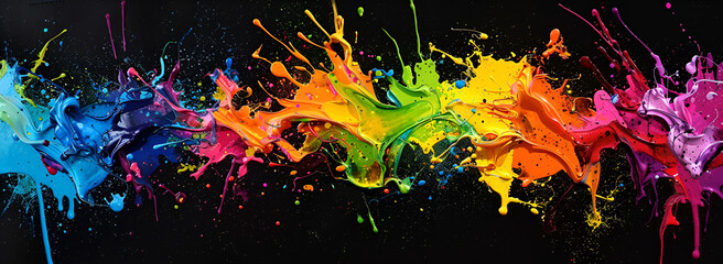 Colorful and Dynamic Paint Composition,Abstract Swirls of Vibrant Paint