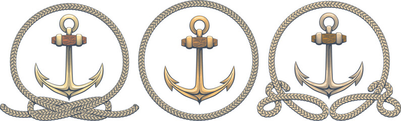 Nautical engraving anchors