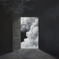 black room door to the sky