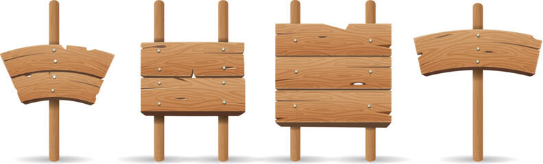 Wooden signboards with stick