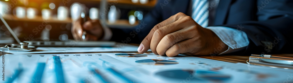 Poster achieving high performance: business professional setting goals and priorities in photorealistic set