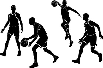 basketball players silhouettes