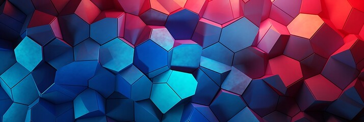 An abstract background with geometric tessellations.