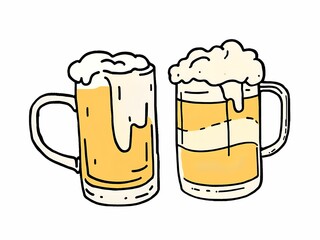 Glass of beer mugs