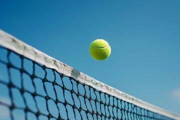 Tennis ball over the net