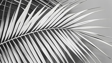Obraz premium tropical palm leaf and shadow, abstract natural green background, dark tone textures