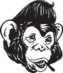 monkey face clipart vector illustration