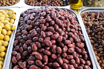 Pickled and salted vegetables are sold at a city bazaar in Israel.