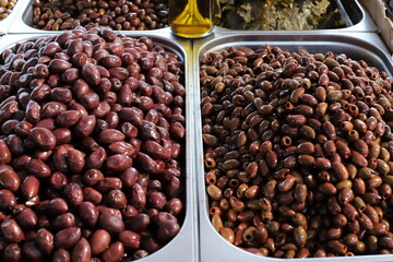 Pickled and salted vegetables are sold at a city bazaar in Israel.