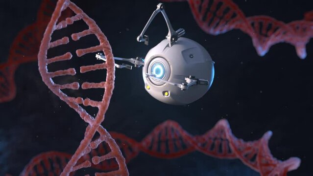Genetic engineering and gene manipulation. Nanorobot editing DNA
