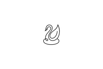 Swan minimalist linear logo in black color