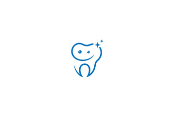 Dental logo with a cute and cheerful character concept