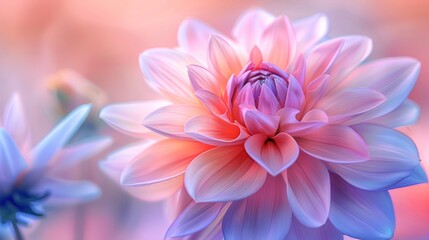 Soft Focus Dahlia Petals: Macro Floral Abstract in Pink and Purple for Background
