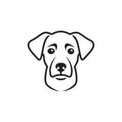 Dog head icon, black icon on white background