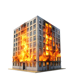 Fototapeta premium burning building transparent background