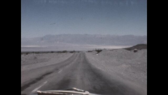 Driving Into Death valley 1970 - First person view from a car as it drives east on California State Route 190 into Death Valley, in 1970. 
