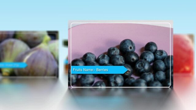 Summer fresh Fruits, North American Fruits Animation, Fig, Apple, Huckleberries And Orange Fruits Slideshow Videos For You