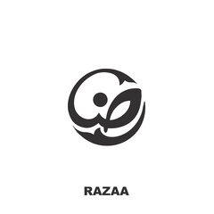 Raza Name Calligraphy Logo Modern Round Shape