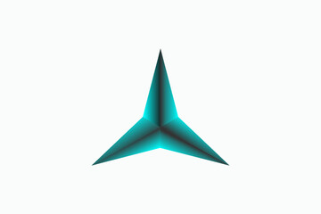 Fototapeta premium Triangular star icon symbol on white background.