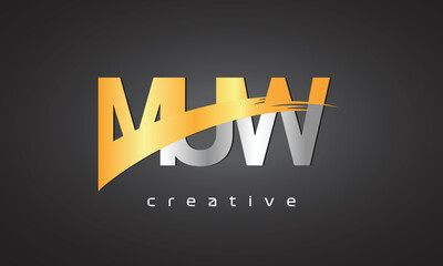 MUW Creative letter logo Desing with cutted letter