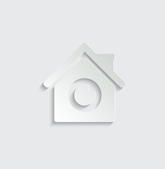 Security ccvt  house icons vector home security camera system