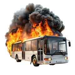 burning bus transparent background