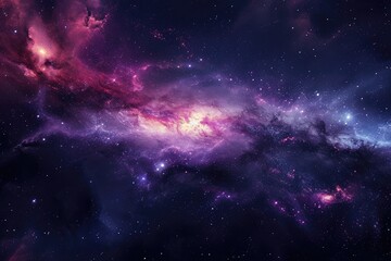 Obraz premium Colorful galaxy with cosmic dust and nebulas