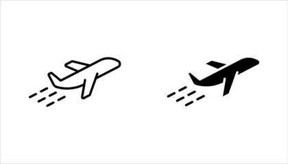 Plane icon set. vector illustration, pictogram isolated on white background. color editable