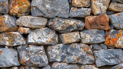 Textured Beauty: Close-up of a Weathered Rustic Stone Wall Background