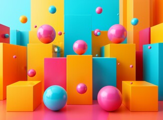 Colorful 3D Geometric shapes