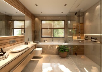 Fototapeta premium Teak Bathroom Cabinet Design Picture