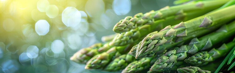 Ripe Green Asparagus Harvest Closeup for Agriculture and Food Photography Background