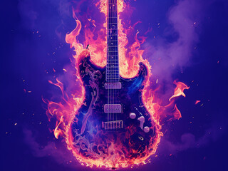 electric guitar in the night