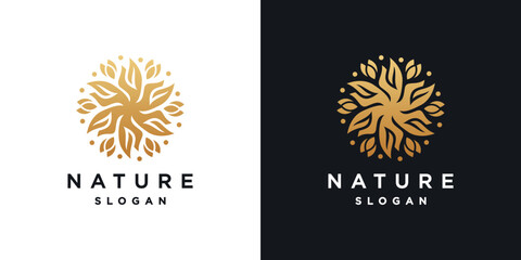 Fototapeta premium Luxury flower logo design concept, flower logo template 