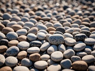 Many black and white stones