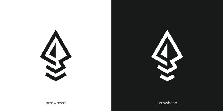 Simple Abstract Spear Arrowhead Logo Design with Modern Style. Icon, Symbol, Logo, Design Template.	