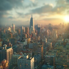 Obraz premium New York City Skyline at Golden Hour