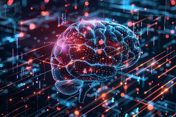 Fototapeta premium Visualizations of machine learning algorithms and neural network architectures