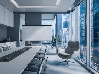 Fototapeta premium office interior with screen projector