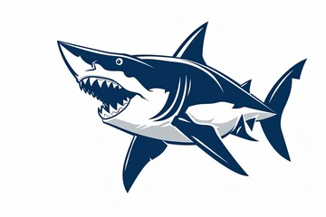 Obraz premium Shark vector animal logo on white background