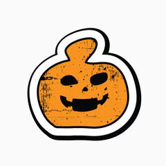 Retro style pumpkin sticker design