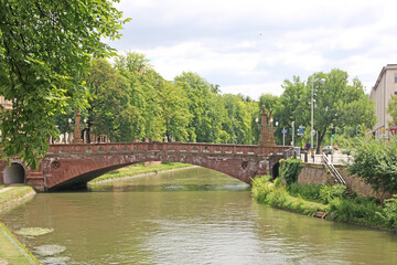 Bridge over a river in Strasbourg, France