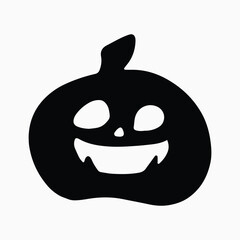 Halloween pumpkin silhouette design, editable colors